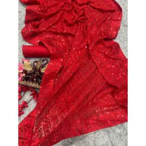 Designer Evening <b>Saree</b> with Beautiful Sequence Embroidery for Parties - Product Image 1