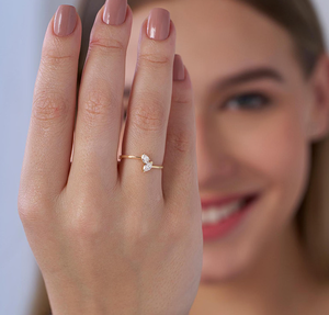 แหวนหมั้นเพชรทรงบริลเลียนต์ 14K ทองคำแท้ วินเทจ ได้รับการรับรองจาก IGI เพชรเพาะเลี้ยงในห้องปฏิบัติการ เครื่องประดับชั้นดี ของขวัญสำหรับงานแต่งงาน งานเลี้ยง - Product Image 6