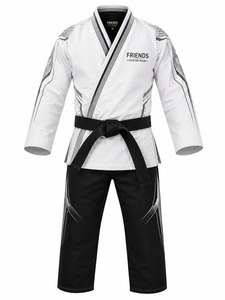Kimono BJJ blanc et noir, pantalon imprimé par sublimation, séchage rapide, coupe classique, vêtements d'arts martiaux pour hommes adultes - Product Image 1
