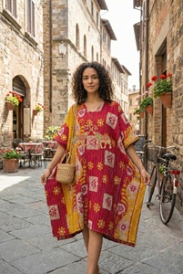 New Arrival Handwork Cotton Vintage Hand Made Kantha Work Long Fashionable and Designer Kantha <b>Kaftan</b> - Product Image 4