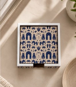 Sous-verres carrés imprimés émaillés style bohème à motif carreaux noir et blanc, antidérapants, pour décoration de table et sets de table – Prix usine - Product Image 4