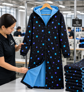 Unisex Swimming Parka <b>Waterproof</b> Windproof <b>Long</b> Coat Fleece Lined Swim Team Training <b>Jacket</b> High Quality Sublimated - Product Image 4