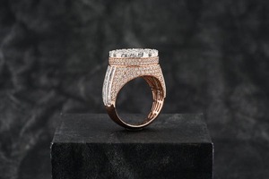 Anillo Unisex de Moissanita VVS en Plata de Ley 925 Chapado en Oro Rosa, Estilo Hip Hop, Ideal para Regalo de Boda o Compromiso, Gran Venta - Product Image 3
