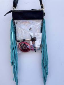 Bolso transparente con flecos de cuero tallado a mano, bolso elegante, multiusos, Color turquesa para mujer, multiusos - Product Image 3