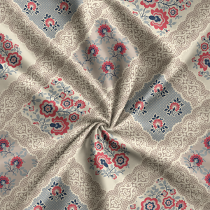 Cotton Combed Poplin <b>Fabric</b>-<b>Medium</b> Weight 120GSM Eco-Friendly Waterproof Crisp & Smooth Feel Digital Patchwork Pattern for Bags - Product Image 1