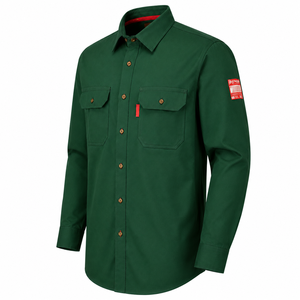 Camisa de Trabajo Unisex 2026, Verde Bosque, Algodón, Manga Larga, Resistente al Fuego, Bolsillos en el Pecho, Transpirable, Corte Regular, Cuello Camisero, Tipo Uniforme - Product Image 2