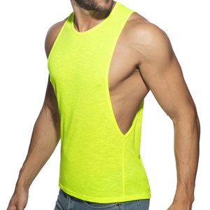 High Street <b>Men</b> Seamless Custom Color Knitted Tank Top Side Off Cut Sporty Vest Lightweight Running <b>Singlet</b> Muscle Top - Product Image 2