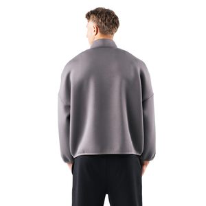 Sweat-shirt polaire demi-zip pour homme, manches longues, coupe oversize, décontracté, pour l'entraînement, fournisseur OEM en gros - Product Image 5