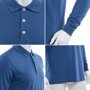 Chemise Premium pour Homme, Décontractée, Unie, à Manches Longues, Boutonnée, Tricotée, avec Logo Imprimé sur le Devant, en Mélange de Coton Respirant 200g - Product Image 3