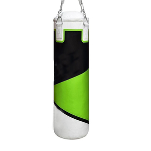 Saco de Boxeo Personalizado de PU, Relleno de Arena, Colgante, para Boxeo y Kickboxing, Diseño Duradero en Verde, Negro y Blanco para Adultos - Product Image 1
