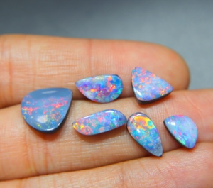 Australian <b>Opal</b> Doublet Cabochon Multi Fire Natural <b>Opal</b> Loose Gemstone for Jewelry Making - Product Image 1