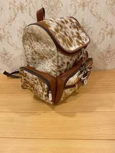 Stylish Handmade Hair On Leather <b>Backpack</b> Cowhide Travel School Bag Luxury Fashion <b>Backpack</b> for Women Men Durable LHBP-0070 - Product Image 6