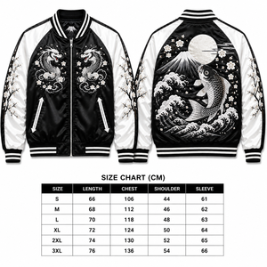 แจ็คเก็ตบอมเบอร์วินเทจลายปักแบบสุคาจัน |   โรงงานผู้ผลิตโดยตรง - Product Image 2