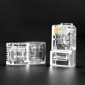 Chất lượng cao CAT6 cong RJ45 nối cắm không được che chở Mạng Modular 8p4c cắm CAT5 CAT5E UTP vàng-mạ Nickel nối - Product Image 2