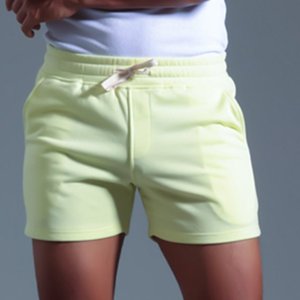 Shorts de sport unisexes pour hommes, tissés, respirants, à séchage rapide, pour la salle de sport, streetwear, 100% coton, couleur unie, fermeture à cordon, poches - Product Image 4