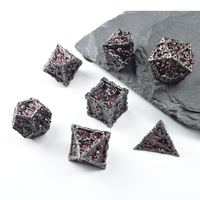 Dés en métal en alliage de zinc massif motif Wukong, 7 dés polyédriques pour D&D, dés RPG gravés Roi Singe, vente en gros OEM ODM