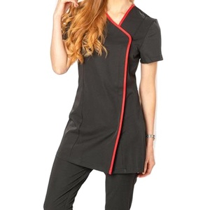 Haute Salon de coiffure élastique médecin soins infirmiers taille travail Logo personnalisé vêtements médical deux pièces femmes gommages uniformes SetsBY BS 2026 - Product Image 5
