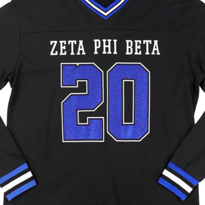 Maillot à manches longues Zeta Phi Beta noir ZPB pour femme, haut de sport, vêtement grec, style HBCU - Product Image 3
