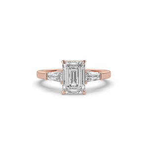 2.60Ct Emerald Brilliant Cut Lab Grown Diamond <b>Ring</b> 14KT 10KT Solid Gold Unique Design <b>Dainty</b> Jewelry Gift for Women Anniversary - Product Image 2