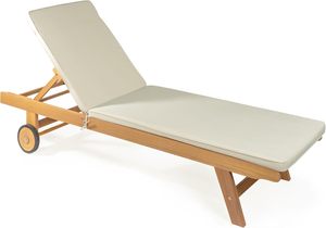 Chaise longue en teck avec coussin, lit de repos extérieur au bord de la piscine, design contemporain pour villa, hôtel, mobilier de resort - Product Image 2