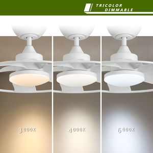 Ventilatore da Soffitto Smart LED Light Pro da 22 Pollici con Motore DC, Colore Bianco [Non Disponibile nel Weekend, Solo Ritiro TK/TEMU] - Product Image 4