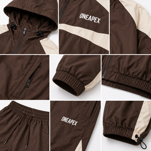 Men's Dark Green Hooded Windbreaker Tracksuit Set Lightweight <b>Nylon</b> Sports Jacket <b>Jogger</b> Pants Custom Streetwear - Product Image 5