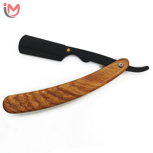 New High Quality Personalized Men's <b>Straight</b> <b>Razor</b> Stain Less Steel Solid Color Black Shaving <b>Razors</b> for Barber OEM Wholesale - Product Image 1