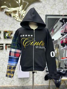 Sudadera con capucha personalizada de gran tamaño con cremallera, forro polar grueso, bordada, estilo urbano, para hombre y mujer - Product Image 1