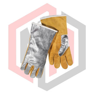 Guantes de Soldadura Resistentes al Calor, Aluminizados, de Cuero, Resistentes al Fuego, Textura Lisa, Resistentes a Desgarros, Antivibración, 7 oz, Sin Silicona - Product Image 2