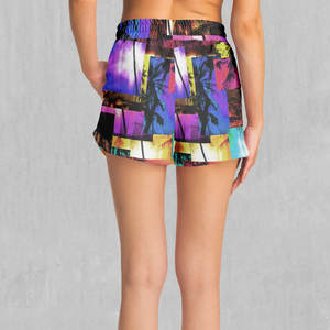 Shorts de plage imprimés taille haute écologiques pour femmes, durables, respirants, à séchage rapide et anti-humidité, sublimés - Product Image 2