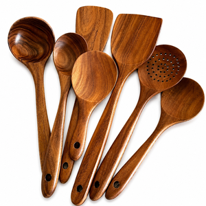 Juego de Utensilios de Cocina de Madera Premium Personalizados al por Mayor, Cucharas de Madera y Espátulas para Restaurantes y Suministros para el Hogar - Product Image 1