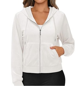 Sweat à capuche en velours personnalisé 350 GSM pour femme, en molleton velours, style streetwear, marque privée, vêtements d'extérieur, collection mode, sweats à capuche en velours - Product Image 4