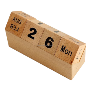 Calendrier de l'Avent en blocs de bois faits à la main – Meilleur prix, qualité supérieure, calendriers de bureau en bois pour la décoration de la maison et du bureau - Product Image 1