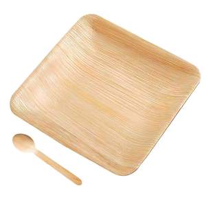Assiettes jetables écologiques biodégradables et compostables en feuille de palmier carrées OEM/ODM, vaisselle de fête, résistantes au congélateur et au lave-vaisselle - Product Image 3