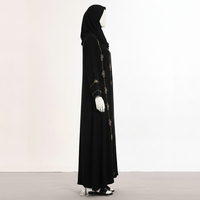 Nouvelle Arrivée OEM Aïd al-Adha Abaya de Luxe Vintage Lavable en Mousseline de Soie Naturelle Broderie Papillon Coupe Droite Style Parapluie Modeste