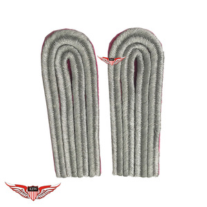 KEW - Par de hombreras personalizadas de primera calidad, ecológicas, de estilo vintage, color gris trenzado con tela rosa en la parte posterior, elegantes, para uniforme alemán - Product Image 1