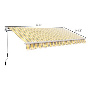 Tenda Parasole Pieghevole 3,6m x 3m per Patio, Balcone e Giardino, Design Versatile e Regolabile - Product Image 3