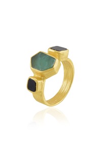 Anillo de Aleación Chapado en Oro con Piedras, Calidad de Exportación, Joyería Elegante, Banda Ajustable, Regalo Perfecto para Mujer, Disponible para la Venta - Product Image 3