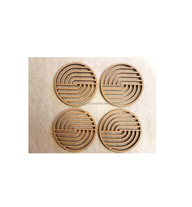 Posavasos de madera con diseño de corte por láser, ideal para eventos temáticos bohemios, suministros artesanales hechos a mano para pedidos a granel de pequeñas empresas - Product Image 1