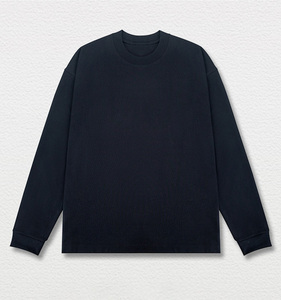 T-shirts à manches longues pour hommes, 330 grammes, col étroit, manches longues, pur coton, taille oversize - Product Image 5