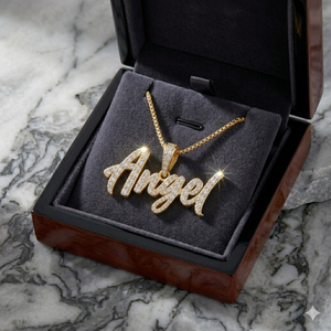 Trendy Hiphop 10K <b>Solid</b> <b>Gold</b> Custom Iced Cursive Initial Letter Name <b>Pendant</b> Charms Lab Grown Diamond Personalized Party Gift - Product Image 5