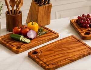 Tabla de Cortar Rectangular Resistente, Material Ecológico de Grado Alimenticio, Apta para Lavavajillas, para Uso en la Cocina, Segura para Cortar Carne - Product Image 1