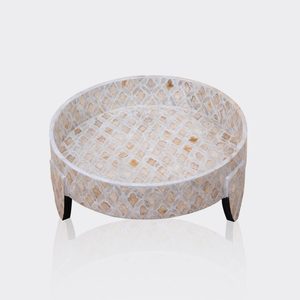 Splendide support à gâteau en nacre, ensemble de bols surélevés en coquillage faits à la main, neutres, pour la présentation de desserts gourmands - Product Image 3