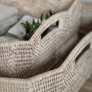 <b>Square</b> Handwoven Rattan Tray <b>with</b> Integrated Handles Versatile Decorative <b>Storage</b> Piece for Layered <b>Coffee</b> <b>Table</b> Styling <b>Storage</b> - Product Image 5