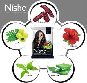 Henna natural en polvo Nisha para un color negro natural del cabello, tinte para un cabello suave, sedoso y brillante para hombres y mujeres, 10g (Paquete de 10) - Product Image 4