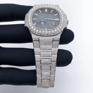 Reloj de Pulsera de Cuarzo de Lujo con Diamantes de Moissanita y Acero Inoxidable de Alta Calidad, 40 mm, Cierre Oculto para Hombre, con Diseño Iced, al Mejor Precio - Product Image 5