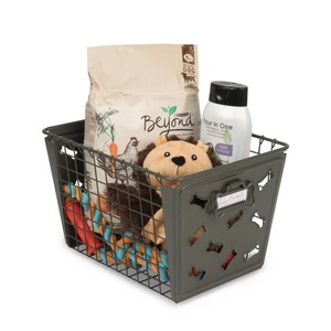 Grand panier de rangement industriel en métal robuste pour l'organisation des fils, idéal pour la maison, la cuisine, le garde-manger et les étagères - Product Image 2