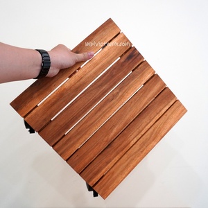 Soporte para Macetas Vintage de Madera de Acacia de 14 Pulgadas con Ruedas, Soporte Cuadrado para Macetas, para Uso en Interiores y Exteriores - Product Image 2