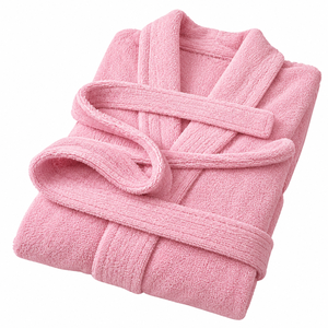 Peignoir en velours éponge avec tissu en coton doux, texture moelleuse, design confortable avec ceinture pour hommes et femmes - Product Image 5