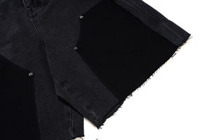 <b>Mens</b> Premium Denim Cargo <b>Shorts</b> Black Workwear Utility <b>Bermuda</b> Multi Pocket Casual Streetwear Wholesale Custom Design - Product Image 4
